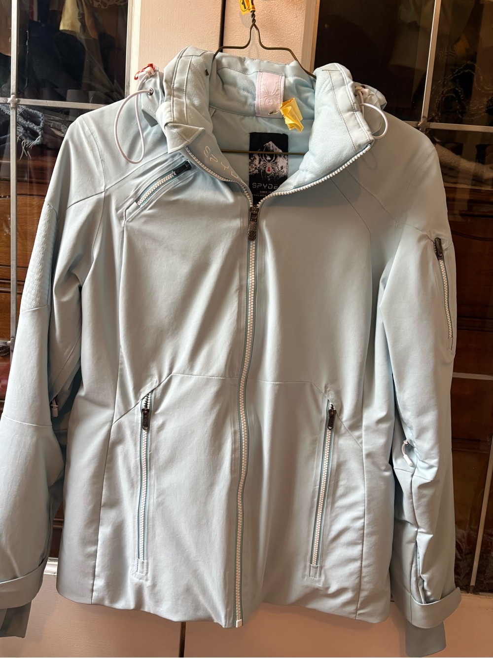 Spyder Women's Pale Blue Softshell Ski Jacket with Hood